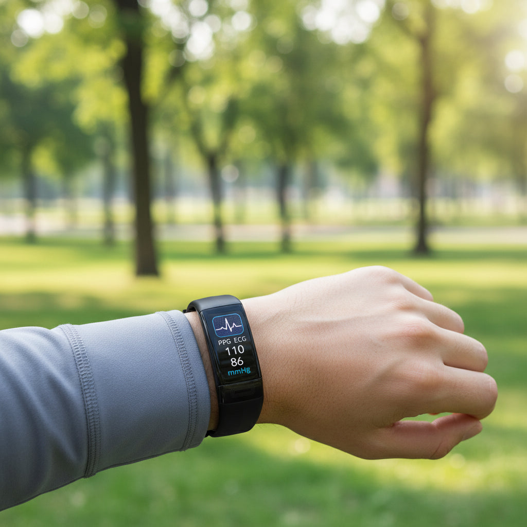 PulseTrack Pro Smart-Armband – Blutdruck-, EKG- und Herzfrequenzmessung
