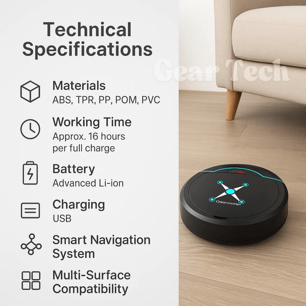 Aspirateur robot intelligent NovaSweep — Navigation intelligente et fonction de lavage automatique