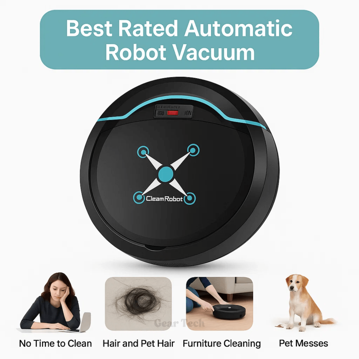 Aspirateur robot intelligent NovaSweep — Navigation intelligente et fonction de lavage automatique