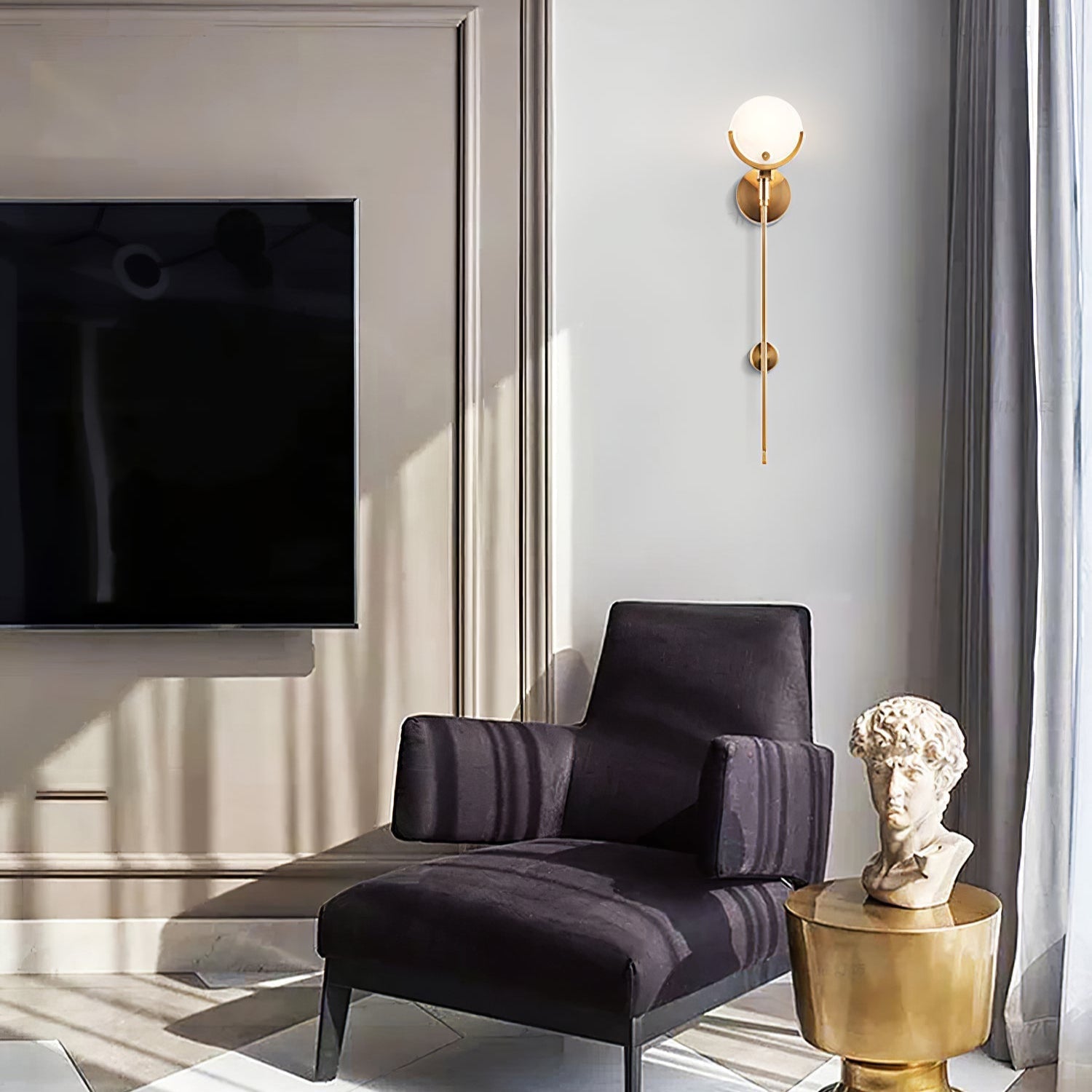 Bravi Brass Sconce Alabaster | ventumra