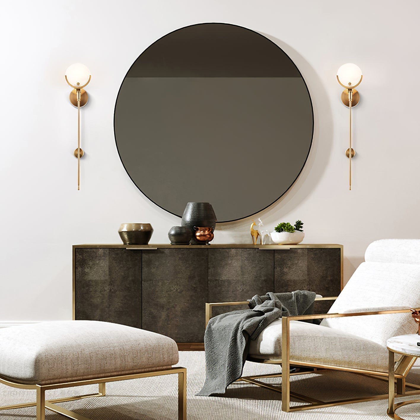 Bravi Brass Sconce Alabaster | ventumra
