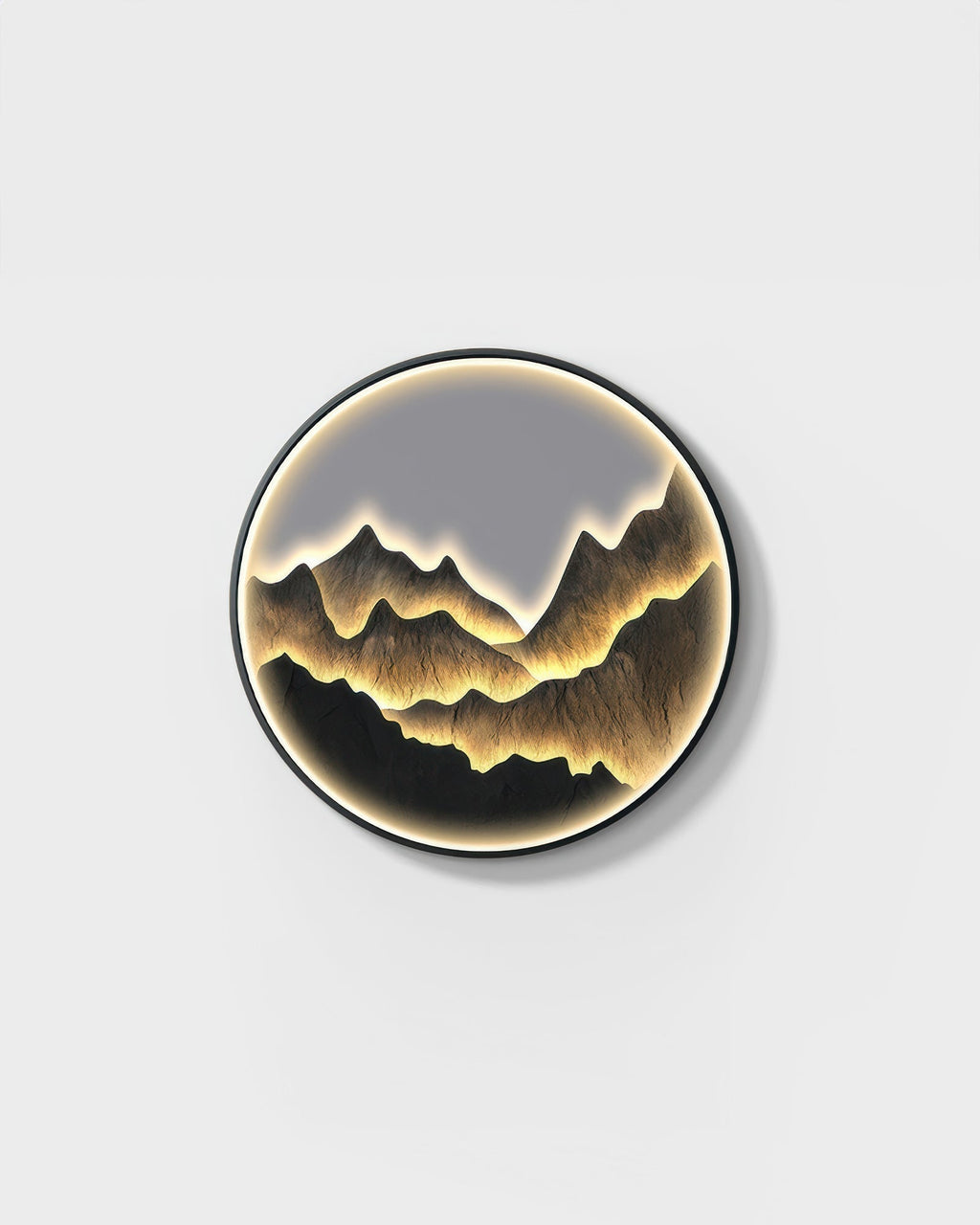 Luxe Mountain Refuge Circle Wall Decor Lamp with Warm Glow