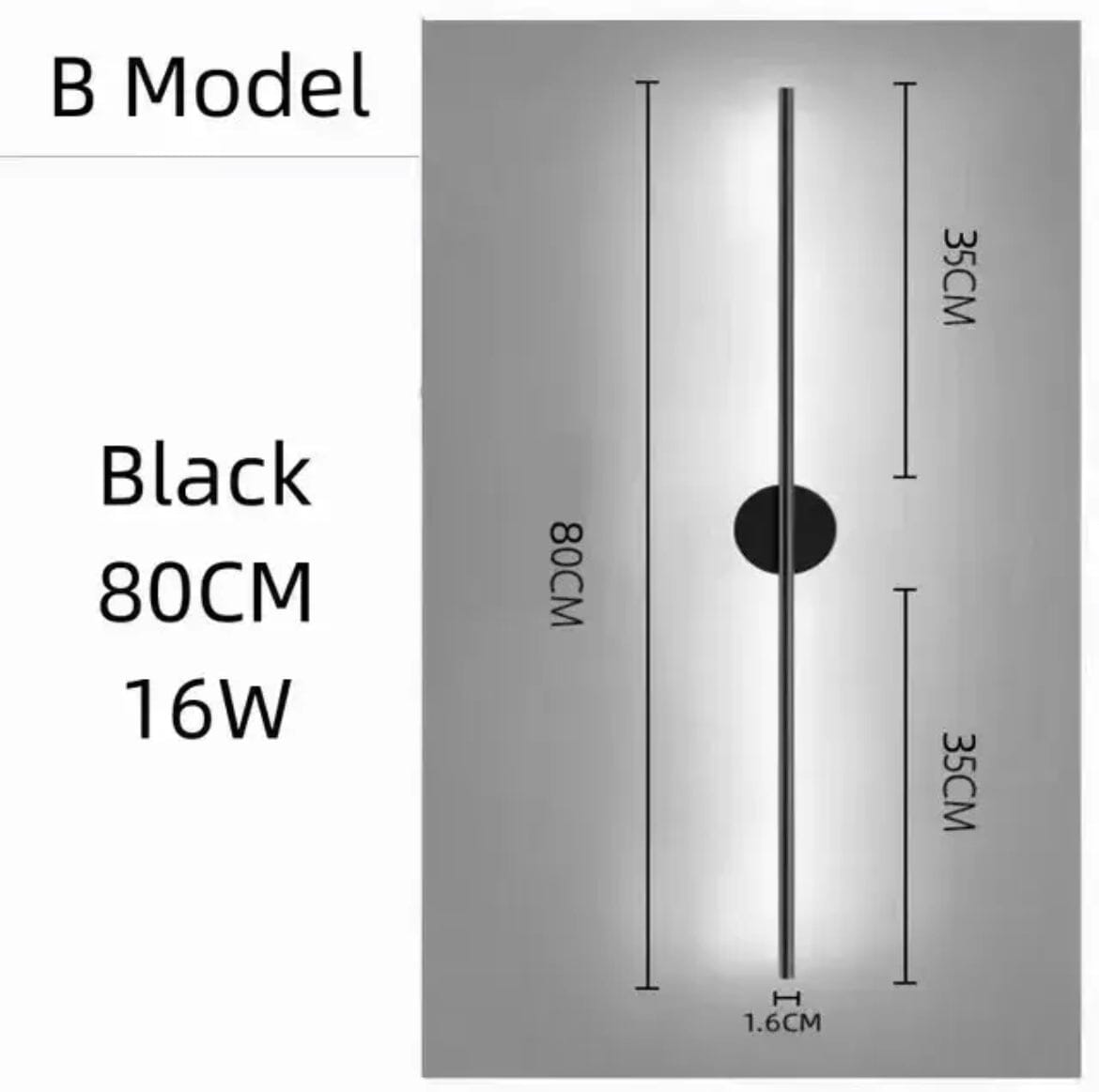 Noir Tube Wall Lamp in Black Metal for Modern Living