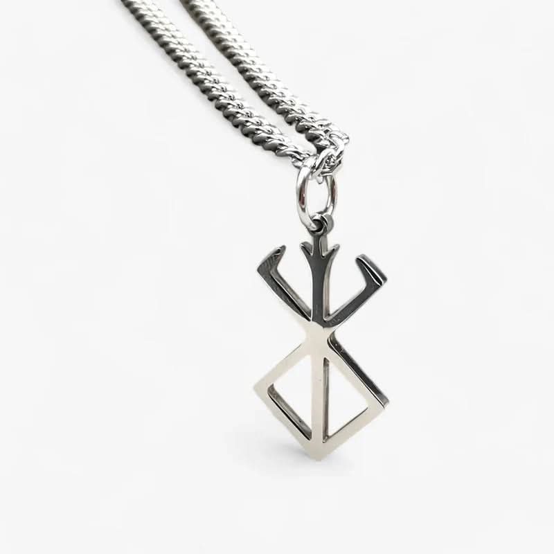 MythForge Berserker Rune Stainless Steel Pendant — 316L Grade, Geometric Carving
