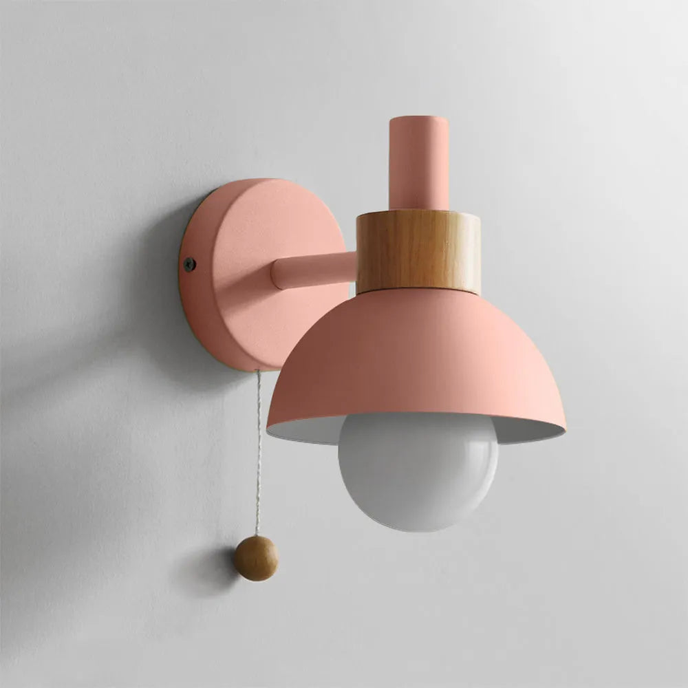Valentina Modern LED Wall Lamp Metal Glass Bedroom White/Yellow/Pink/Green | ventumra
