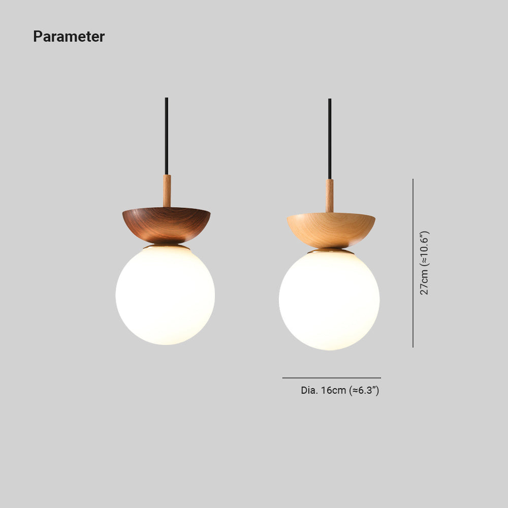 Valentina Nordic Japanese Glob LED Ceiling/Pendant Light Metal Glass Bedroom, Burlywood | ventumra