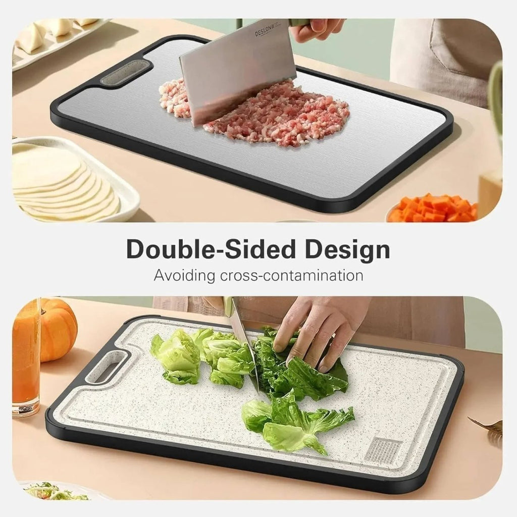 ApexForge Titan Double Sided Cutting Board — Non-Slip Textured Base