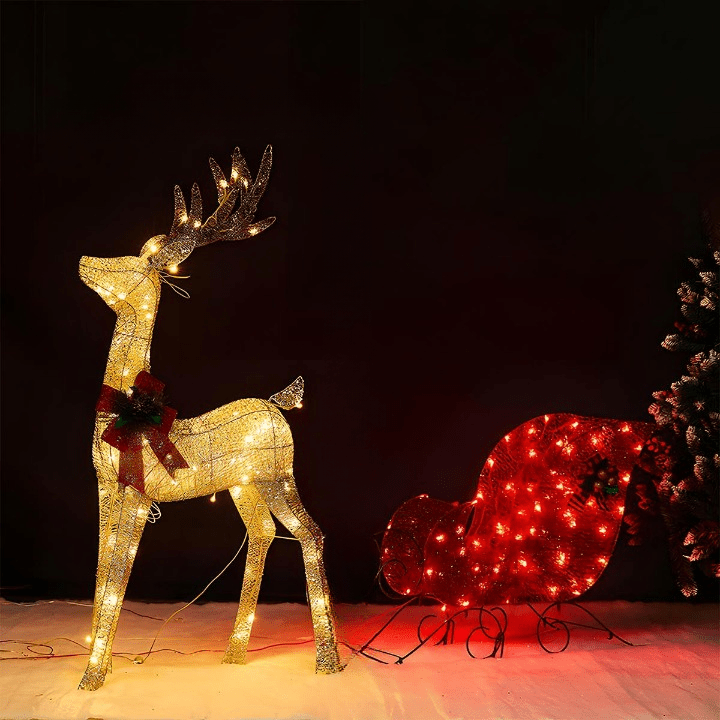LumenHooves dekorative LED-Rentierfiguren — Weihnachtsskulpturen mit sanftem Leuchten