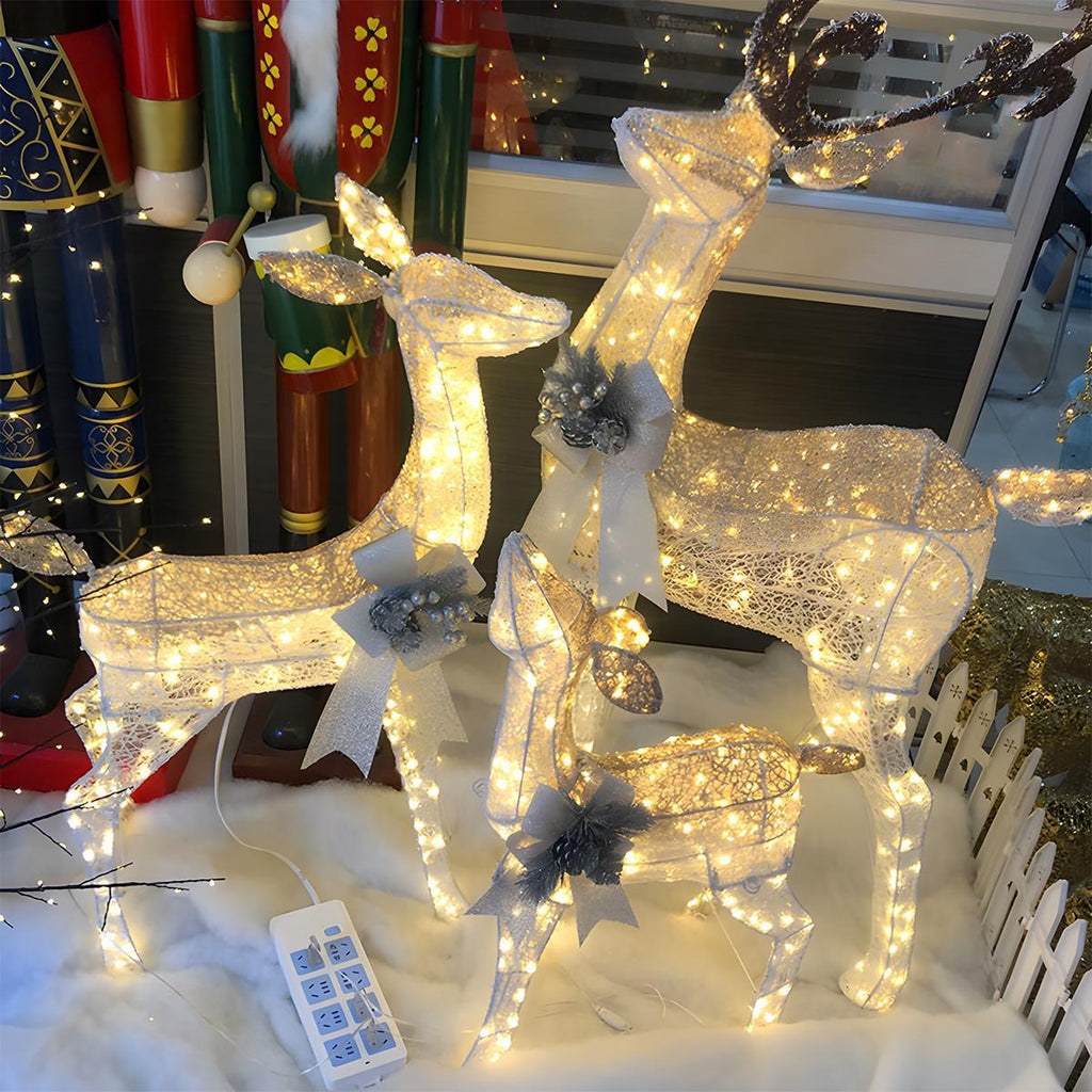 LumenHooves dekorative LED-Rentierfiguren — Weihnachtsskulpturen mit sanftem Leuchten