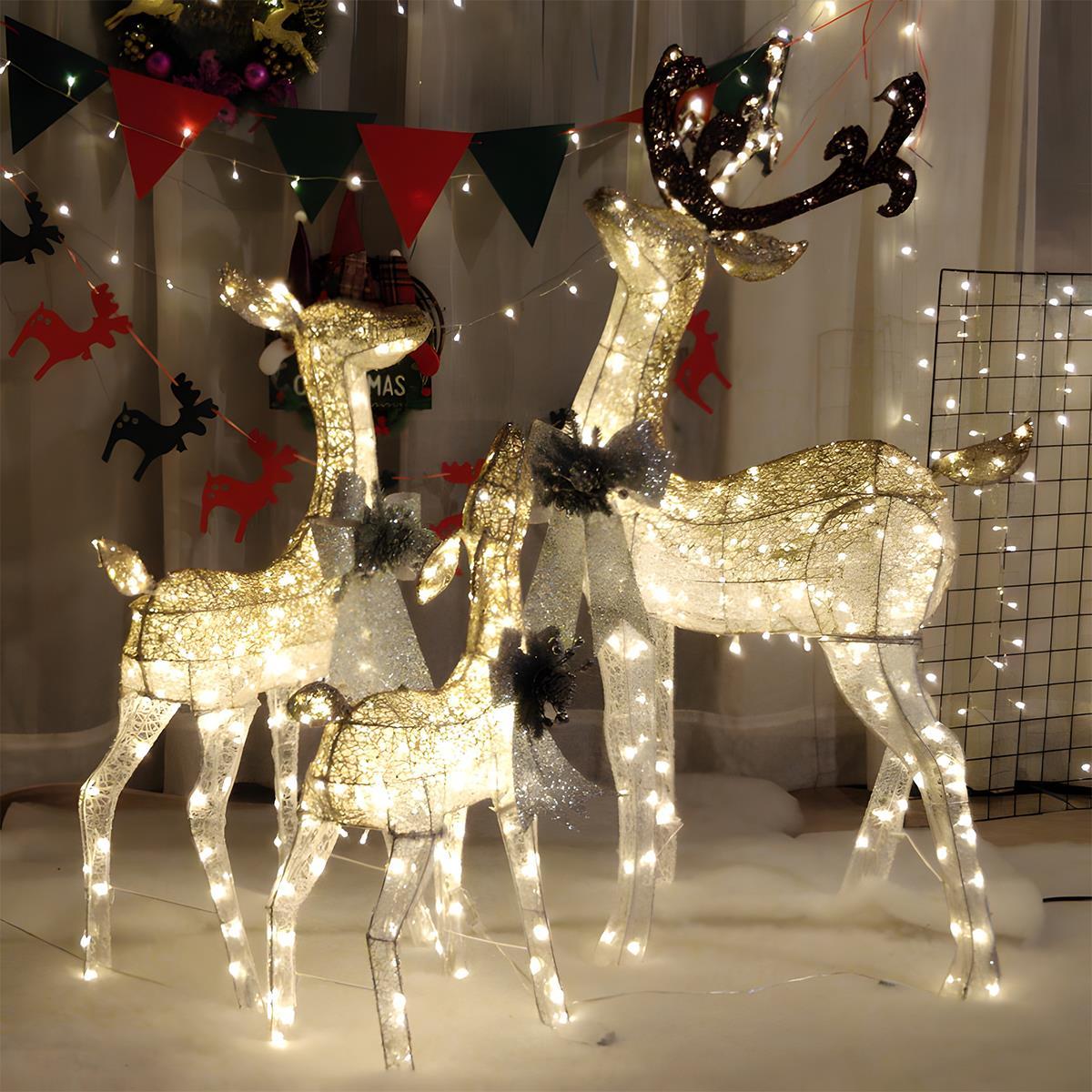LumenHooves dekorative LED-Rentierfiguren — Weihnachtsskulpturen mit sanftem Leuchten
