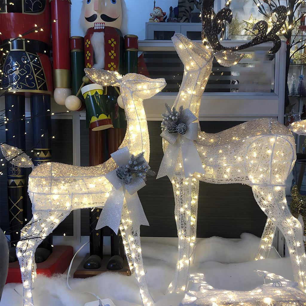 LumenHooves dekorative LED-Rentierfiguren — Weihnachtsskulpturen mit sanftem Leuchten