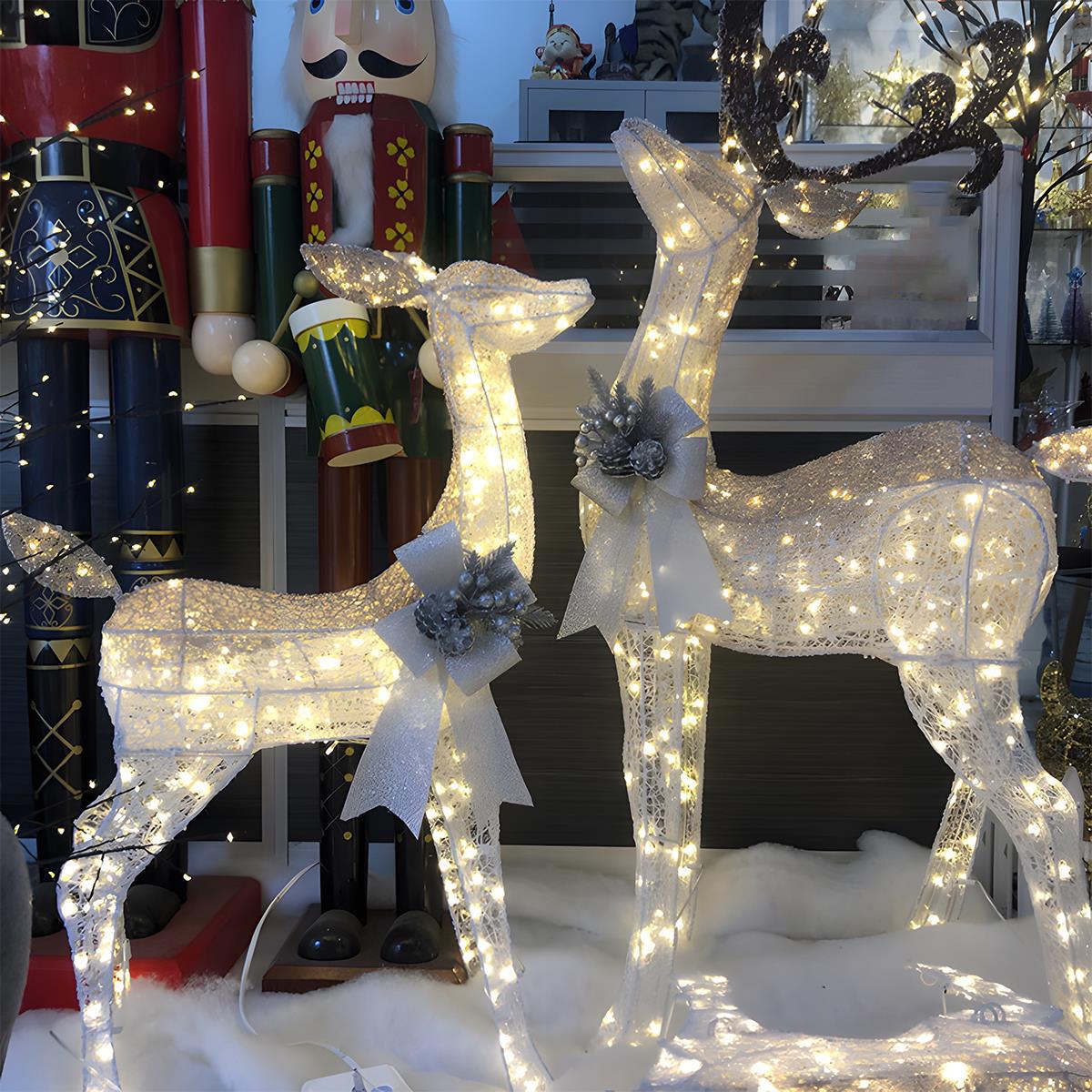 LumenHooves dekorative LED-Rentierfiguren — Weihnachtsskulpturen mit sanftem Leuchten