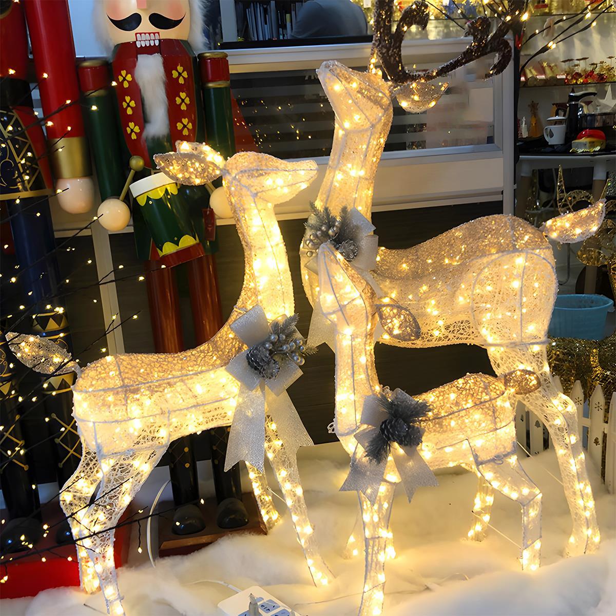 LumenHooves dekorative LED-Rentierfiguren — Weihnachtsskulpturen mit sanftem Leuchten