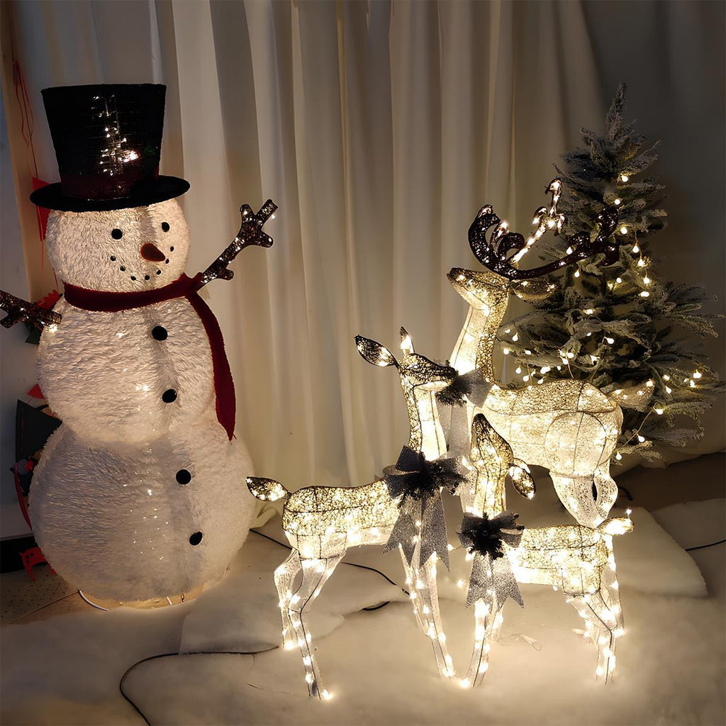 LumenHooves dekorative LED-Rentierfiguren — Weihnachtsskulpturen mit sanftem Leuchten