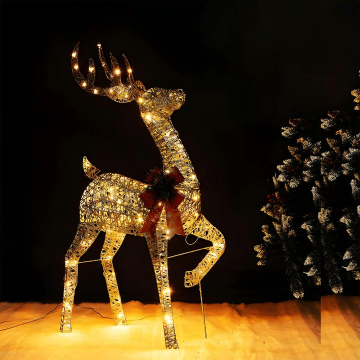 LumenHooves dekorative LED-Rentierfiguren — Weihnachtsskulpturen mit sanftem Leuchten