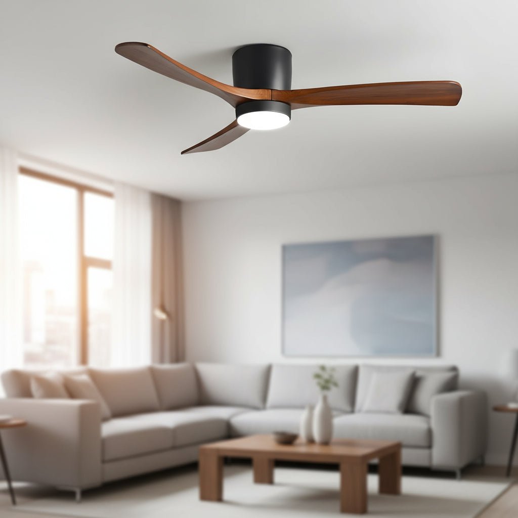 Nordora Modern LED Ceiling Fan — Sleek Wood Finish, Gentle Lighting