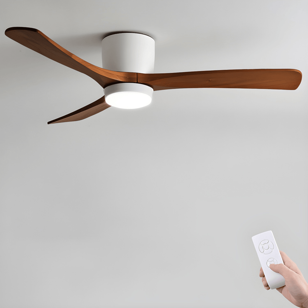 Nordora Modern LED Ceiling Fan — Sleek Wood Finish, Gentle Lighting