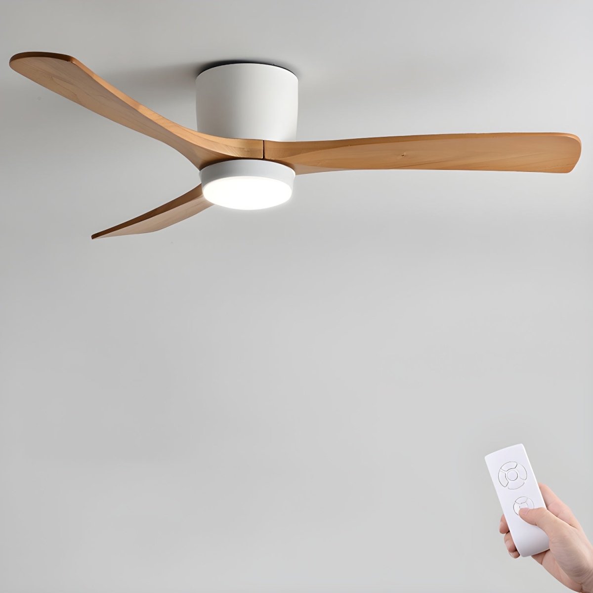 Nordora Modern LED Ceiling Fan — Sleek Wood Finish, Gentle Lighting