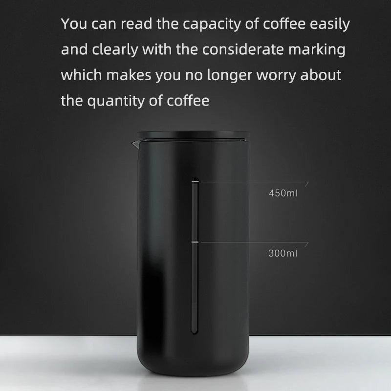 BrewMate 450 ml French Press Coffee Maker — Lightweight, Stainless Steel Filter