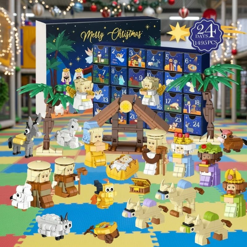 ArtisanJoy 24-Block Nativity Advent Calendar Build Set