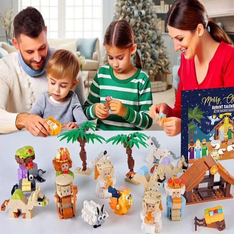 ArtisanJoy 24-Block Nativity Advent Calendar Build Set