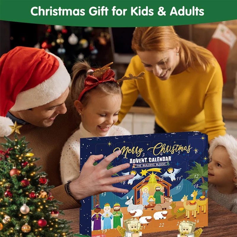 Sada na sestavení adventního kalendáře ArtisanJoy s 24 políčky s betlémem