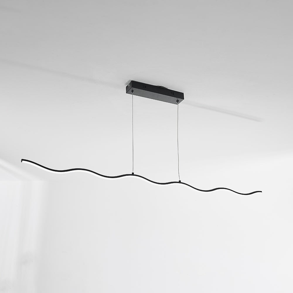 Arisha Wave Linear Pendant Light, Black/White - Neutralighting