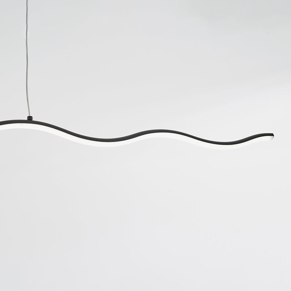 Arisha Wave Linear Pendant Light, Black/White | ventumra