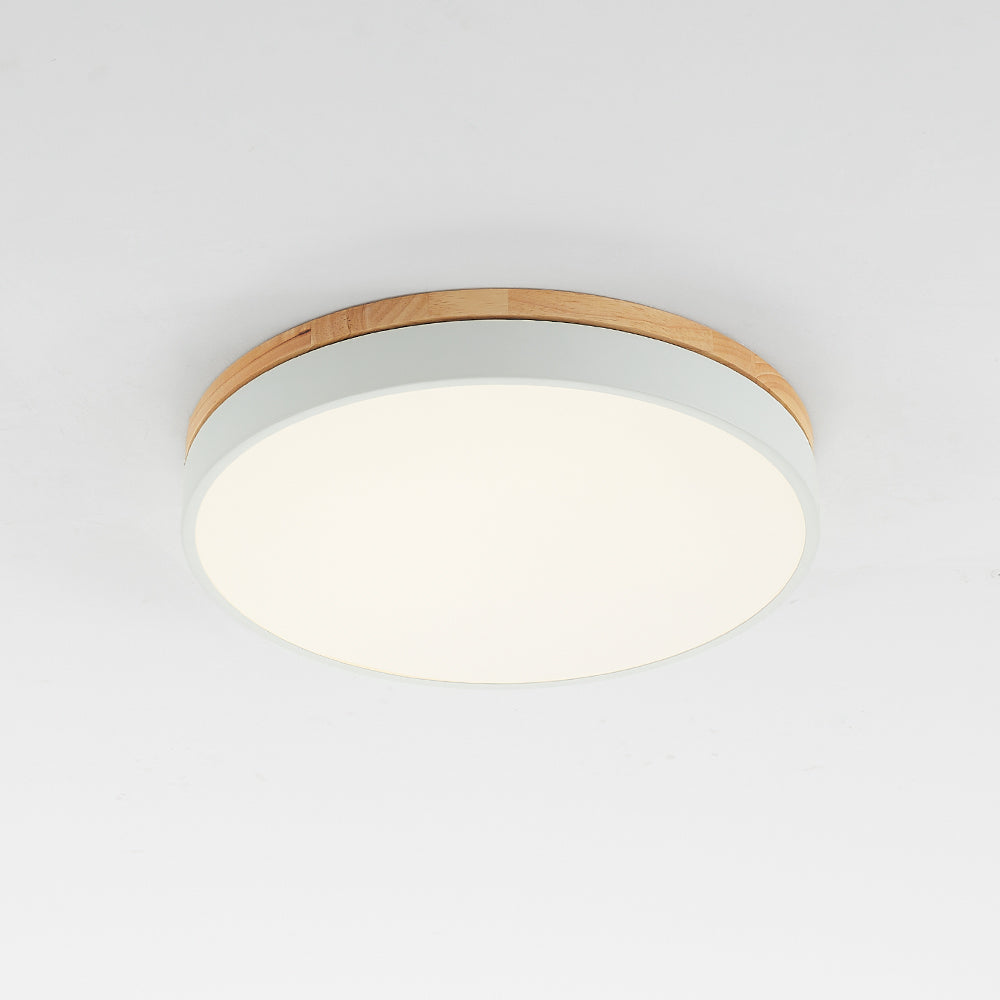 Aria Nordic LED Round Flush Mount Ceiling Light Wood Color | ventumra
