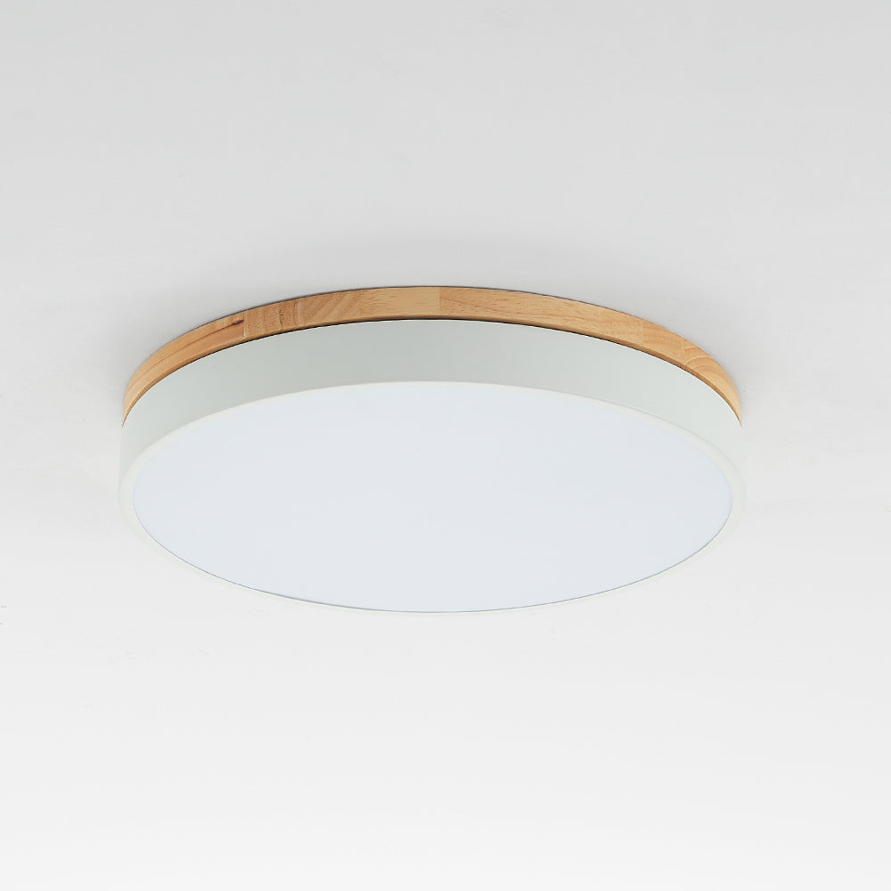 Aria Nordic LED Round Flush Mount Ceiling Light Wood Color | ventumra
