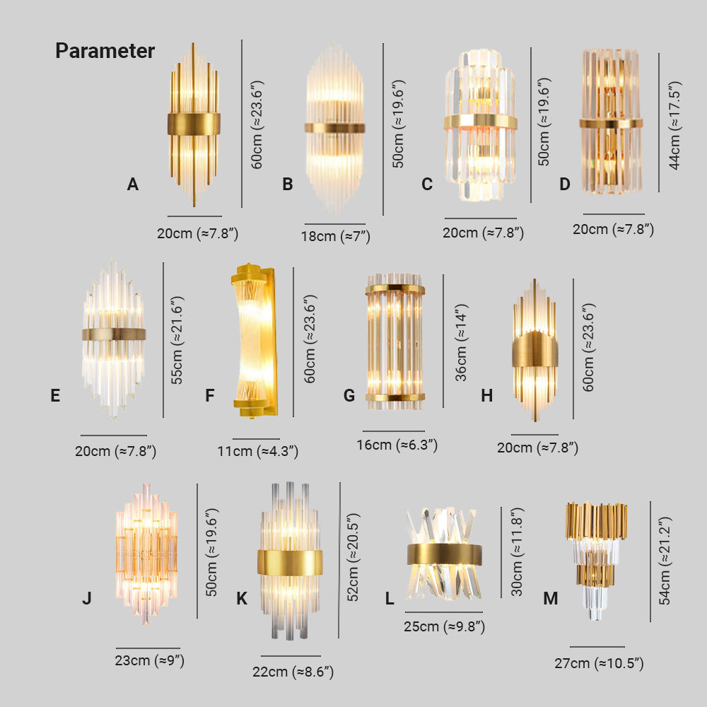 Kristy Luxury Gold Crystal Bedroom Bedside Wall Lamp | ventumra