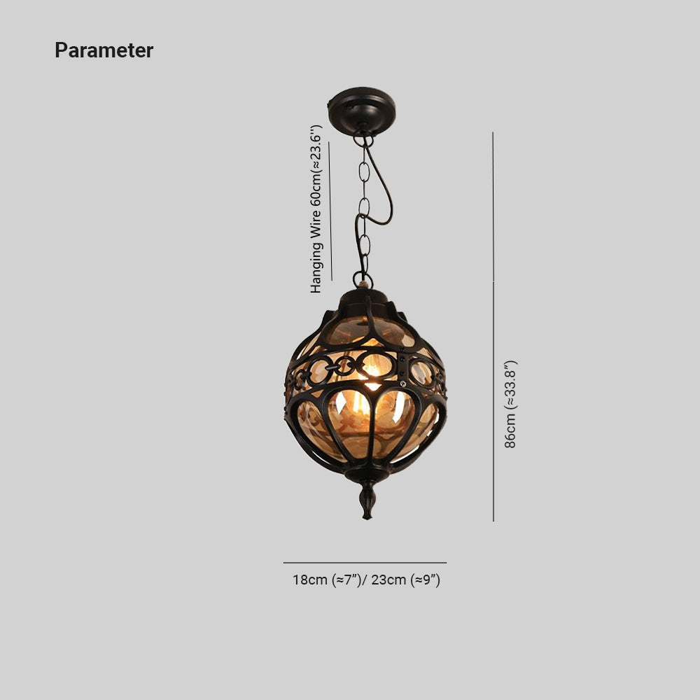 Silva Loft Sphere Vintage Farmhouse Rustic Pendant Light Black/Bronze Dining Room | ventumra