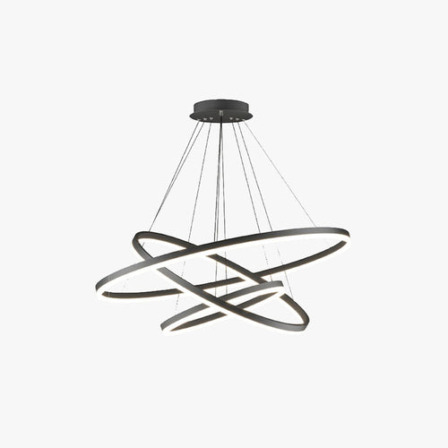 Arisha 3-Rings Black Black Modern Pendant Light - Neutralighting