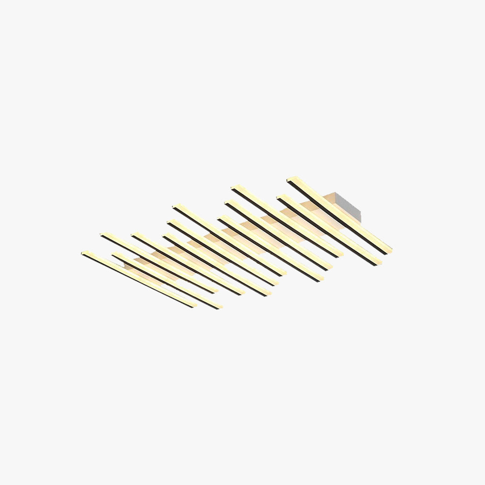 Arisha Flush Mount Ceiling Light Linear Modern,Wave Black, Living Room - Neutralighting