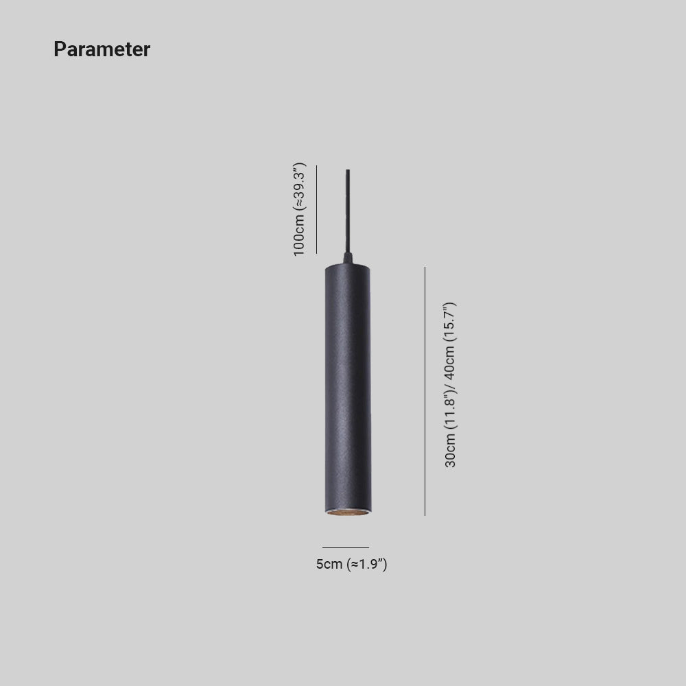 Yore Modern Cylinder Shape Linear Pendant Light Black Metal | ventumra