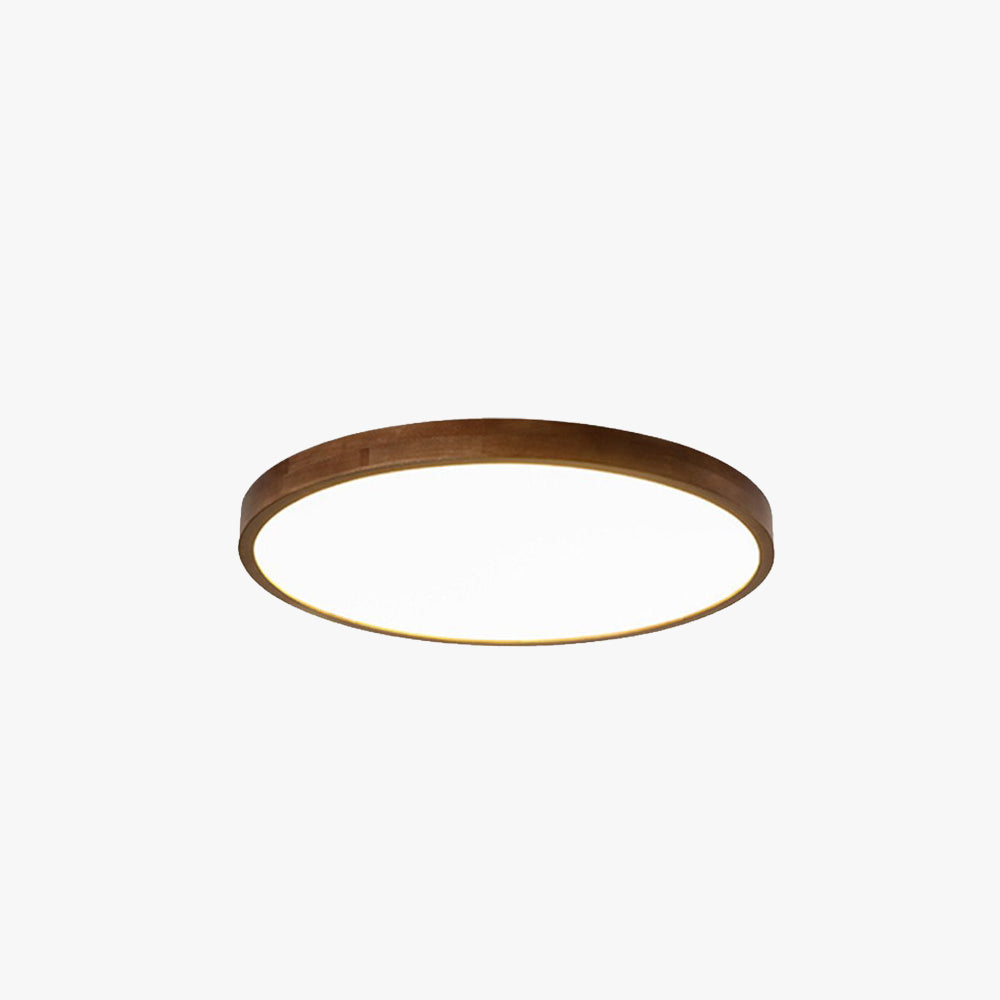 Muto Modern Geometric Walnut LED Flush Mount Ceiling Light - Neutralighting
