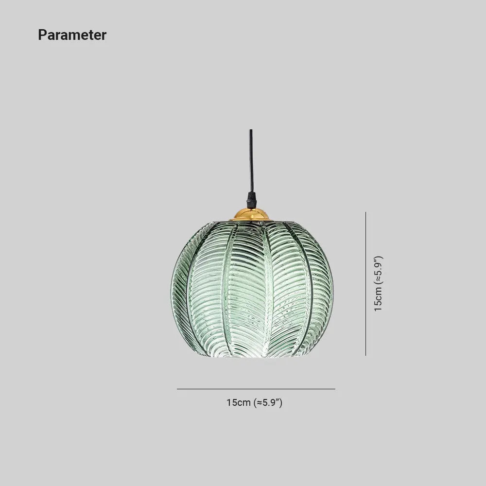 Aira Green Nordic Artistic Ribbed Glass Pendant Light | ventumra