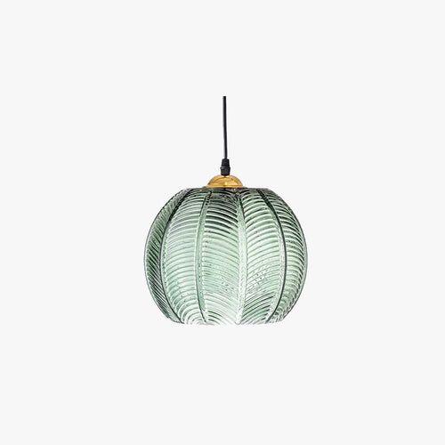 Aira Green Nordic Artistic Ribbed Glass Pendant Light - Neutralighting
