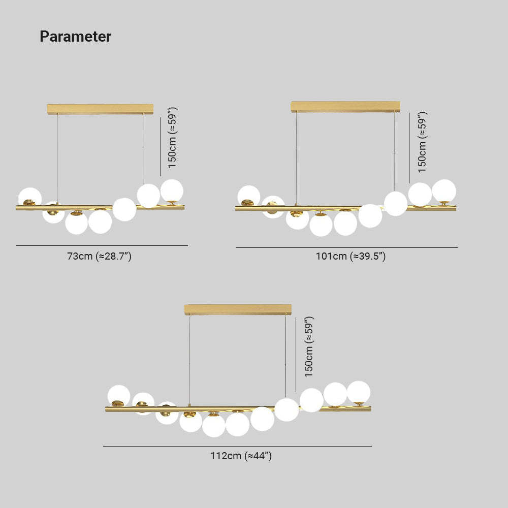 Valentina Nordic Linear LED Pendant Light, 7/9/11 Heads | ventumra