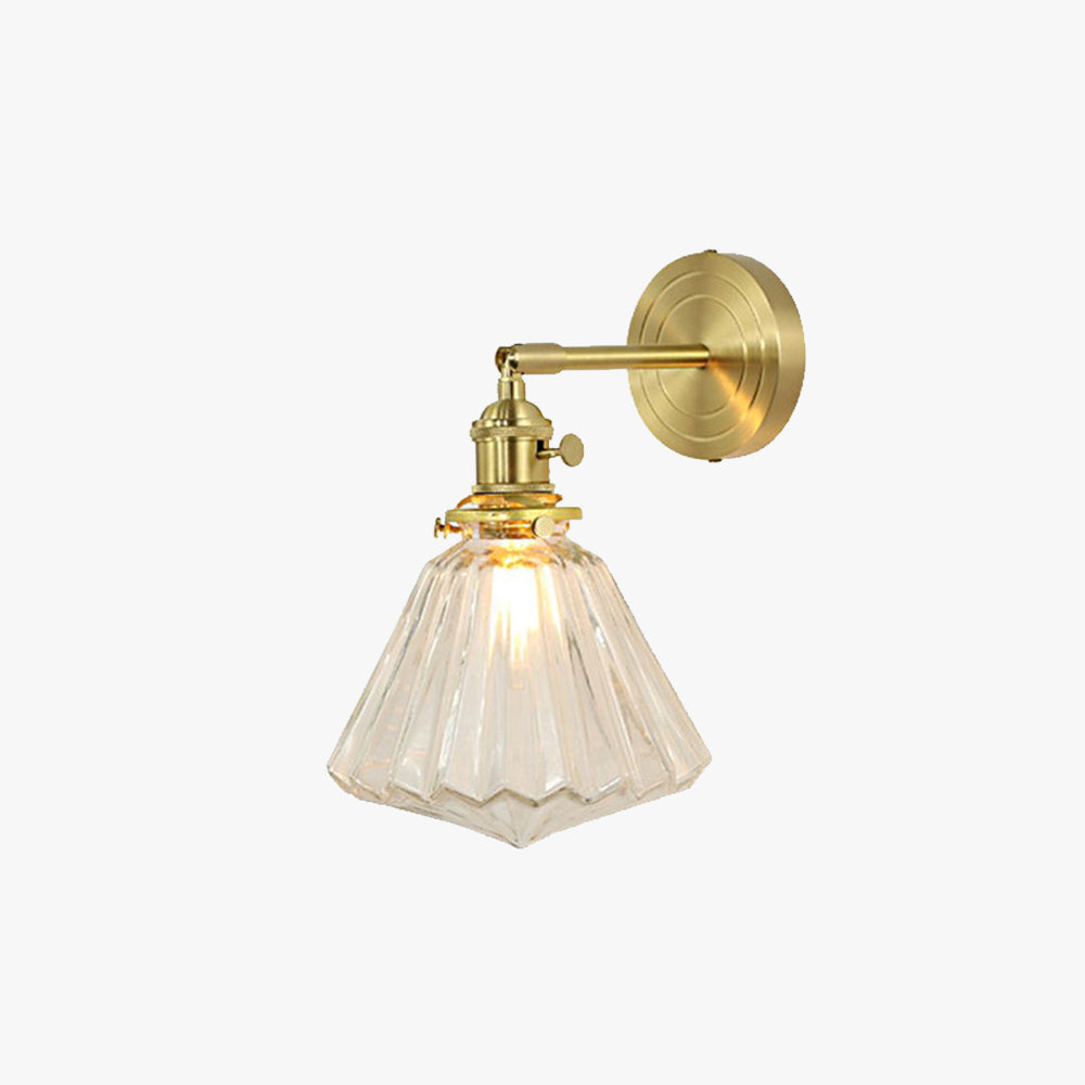 Valentina Luxury Globe/Flower Glass Vanity Wall Lamp, Gold, Bedroom | ventumra