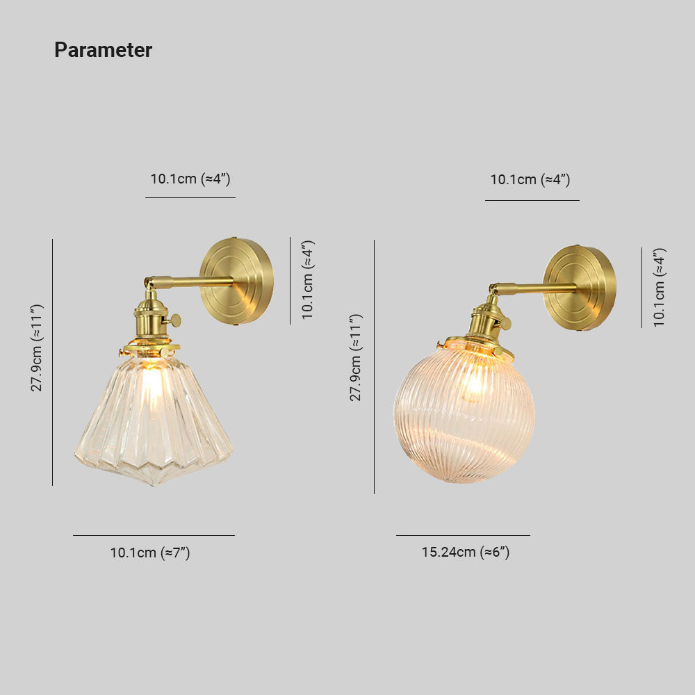 Valentina Luxury Globe/Flower Glass Vanity Wall Lamp, Gold, Bedroom | ventumra