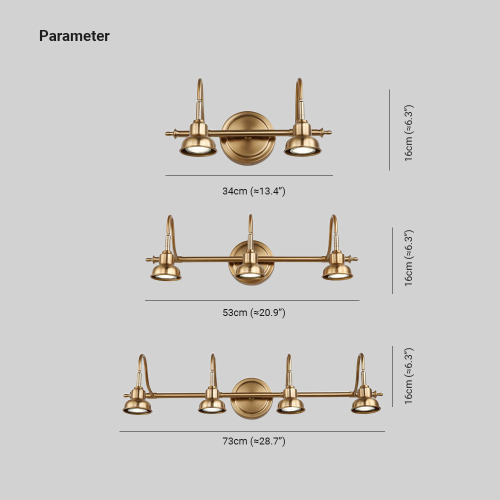 Tiffany Vintage Round Arc Vanity Wall Lamp, Gold, Bedroom | ventumra