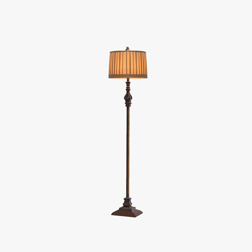 Eryn Vintage Resin/Fabric Standing Floor Lamp, Brown - Neutralighting