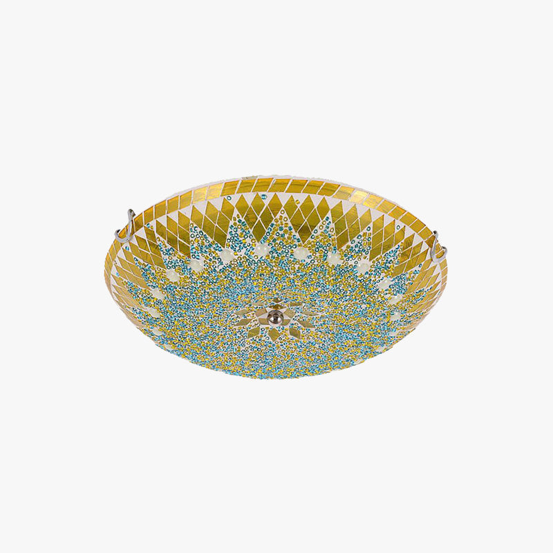 Tiffany Modern Mediterranean Glass Flush Mount Ceiling Light Blue/Yellow/White - Neutralighting