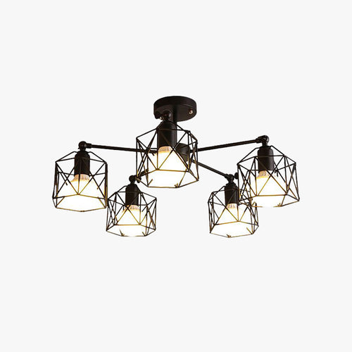 Arisha Black Semi-Flush Mount Ceiling Light - Neutralighting
