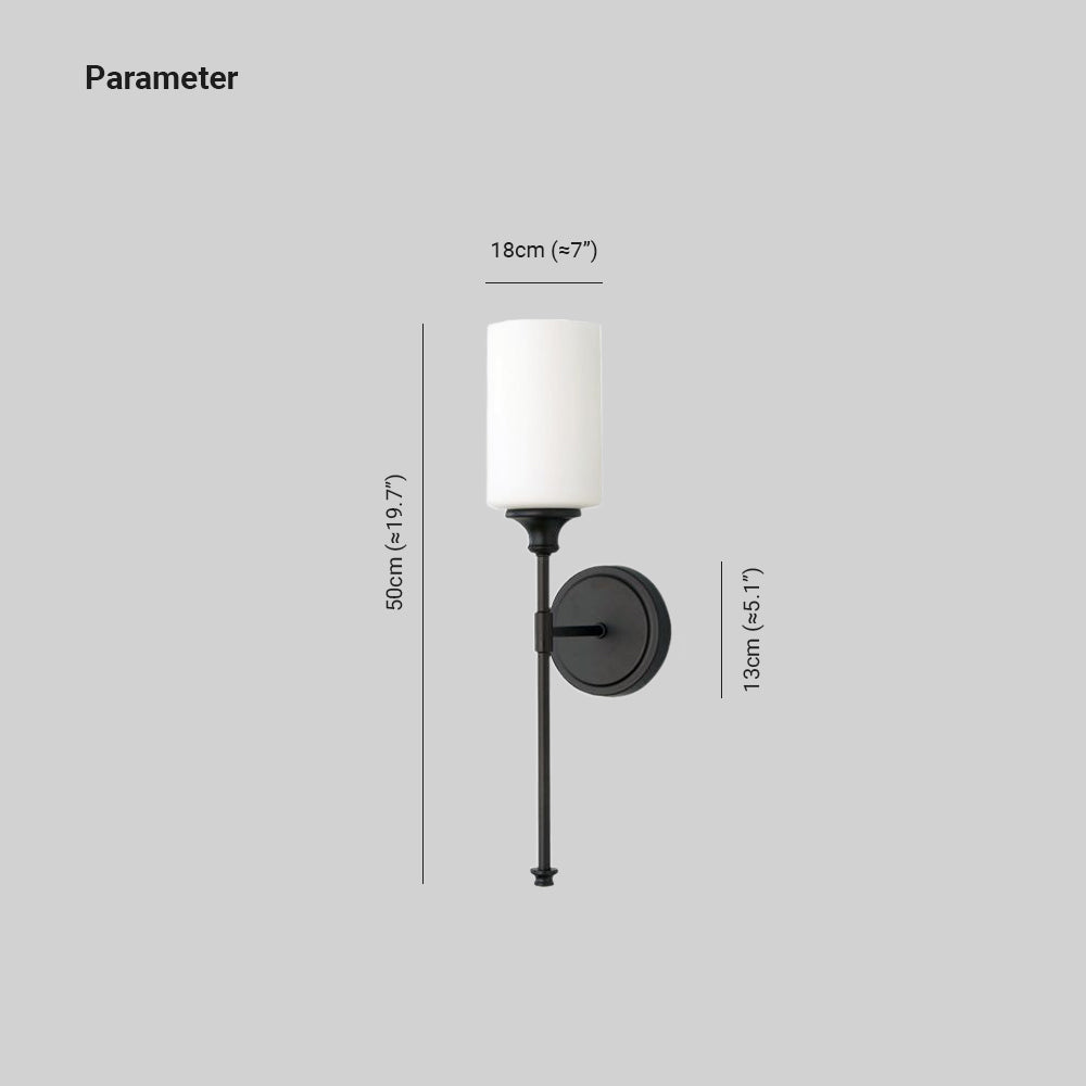 Tiffany Nordic Vanity Metal Glass Minimalism Wall Lamp, Black/Silver | ventumra