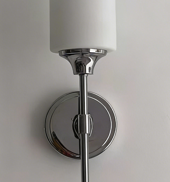 Tiffany Nordic Vanity Metal Glass Minimalism Wall Lamp, Black/Silver | ventumra