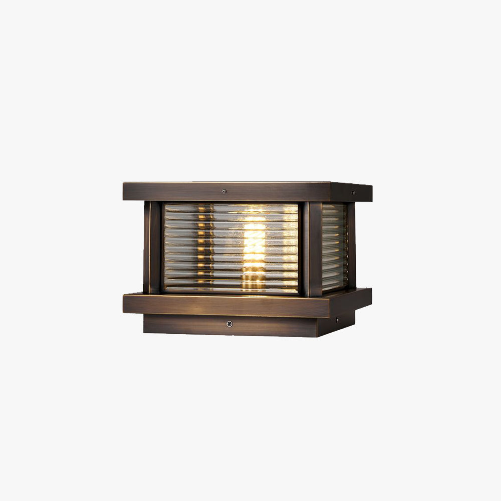 Ray Modern Rectangular Metal Outdoor Solar Lamp, Black/ Brass/Bronze - Neutralighting