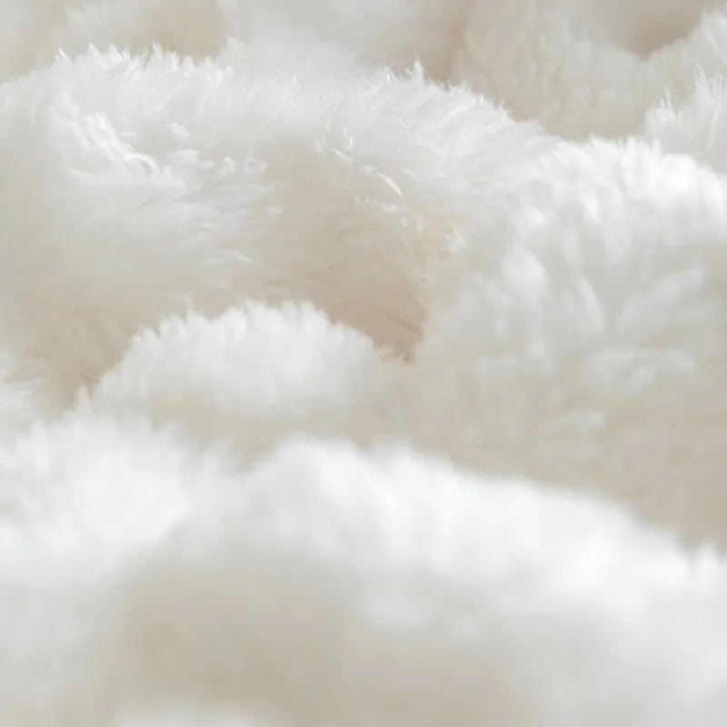 CozyNest 3D Bubble Plush Blanket — Raised Grid Texture, Lightweight Warmth