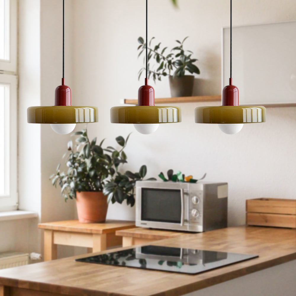Astra Glass Pendant Light in Bauhaus Style for Kitchen